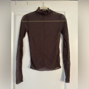 Free People Sheer Brown Women's Top